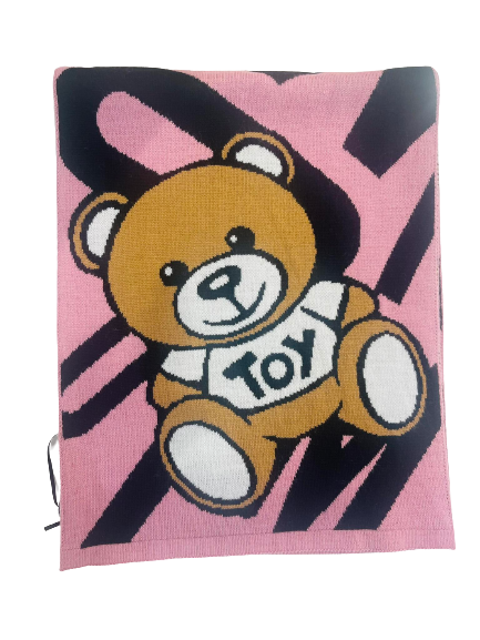 Sciarpa Moschino art 30685 fantasia logo con teddy centrale
