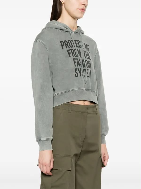 Felpa Moschino Cropped Protect Me From The Fascion System DA1709