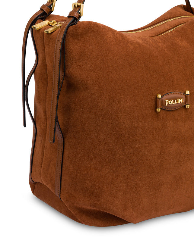 Borsa Pollini SC4654 a Spalla In Fabric Suede Tan