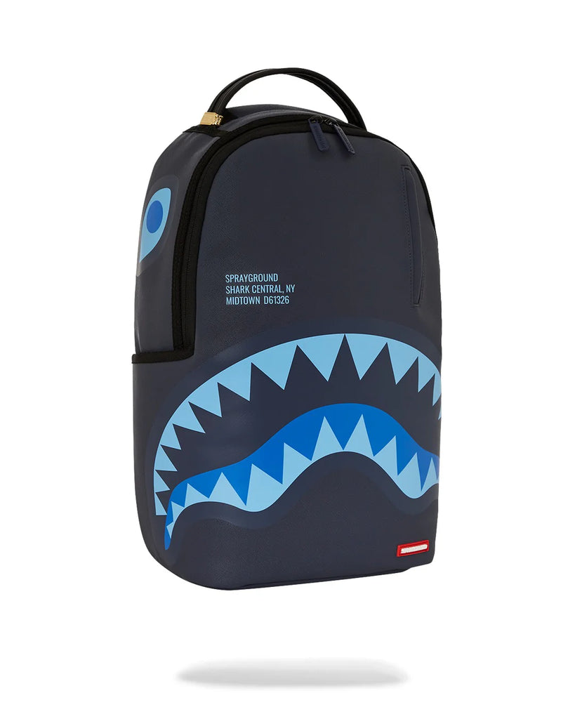 ZAINO SPRAYGROUND ART7633 SHARK CENTRAL MIDNIGHT BLUE DLXSV BACKPACK