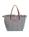 Borsa Saint Barth city bag HB stripes blu/bianco Big Fringe CBF0001 01768L