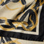 Foulard in twill di seta con stampa nastri e catene