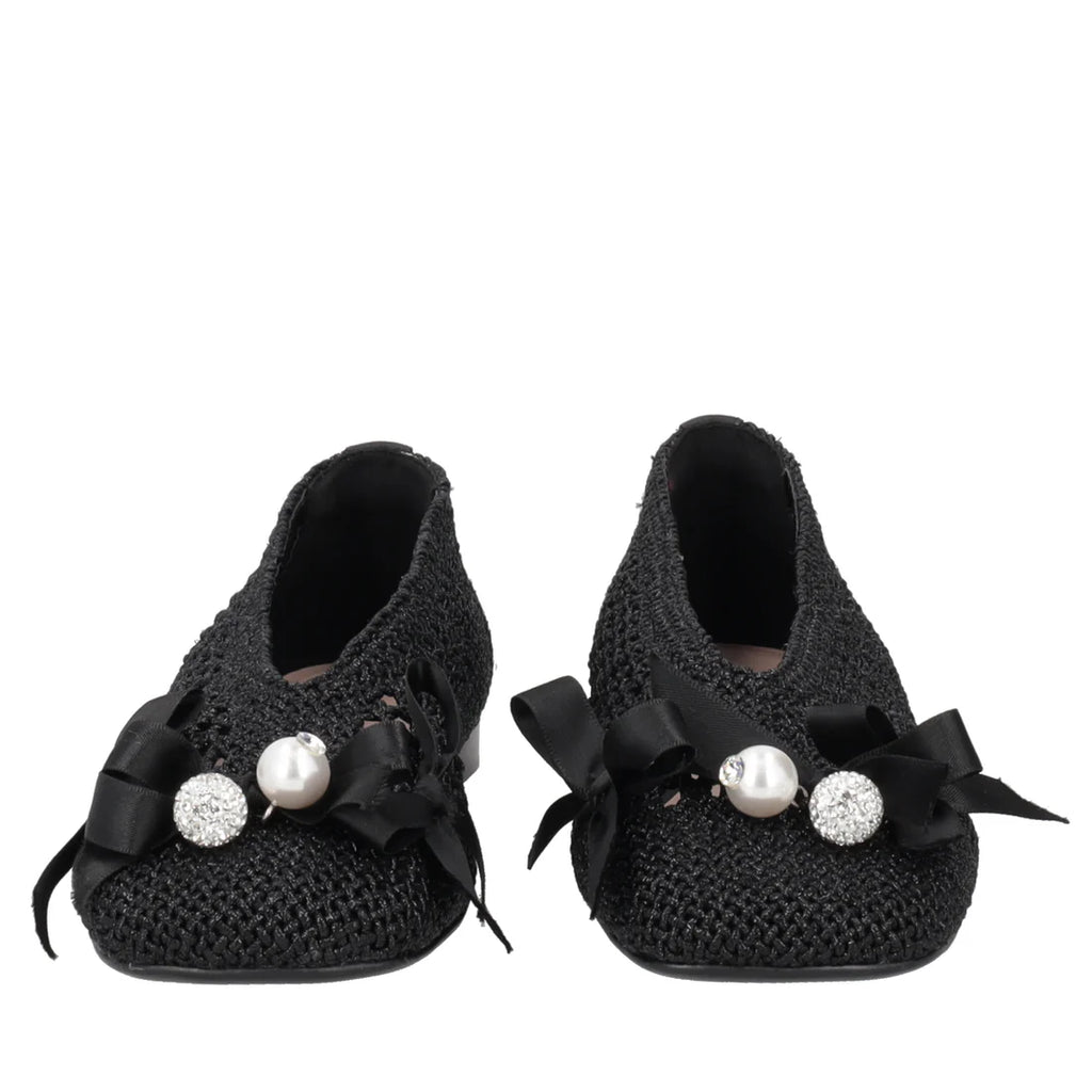 Scarpe Tosca Blu SS2613S134 Ballerina Chantilly con fiocchi colore nero