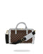 BORSA SPRAYGROUND 8293 CREAM AND BROWN TEAR CHECK MINI DUFFLE