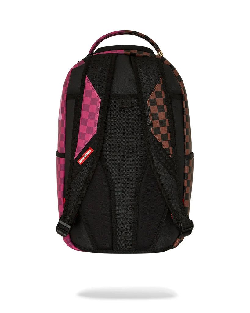 ZAINO SPRAYGROUND ART6286 SPLIT SIP PINK CHECK DLXSV BACKPACK