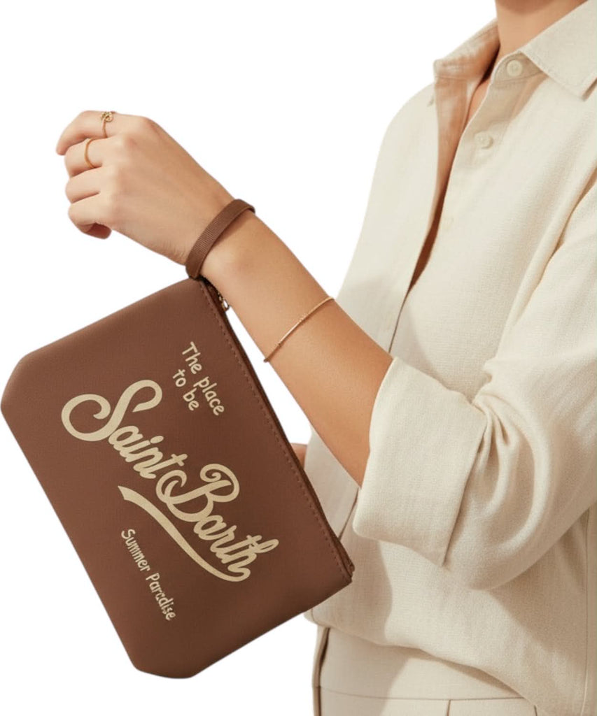 Pochette Saint Barth Aline Logo In Rilievo