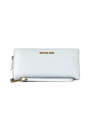 Portafogli Michael Kors Jet Set Travel Continental Leather Optic White 34F9GM9E9L