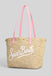Saint Barth Rafia City Mid Bag beige con logo Saint Barth ricamato e charm RAFC002