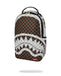 ZAINO SPRAYGROUND 8290 CREAM AND BROWN TEAR CHECK BACKPACK