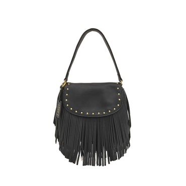 Borsa Le Pandorine PF2510B02 Tracolla piccola Fringe Mini Hobo colore nero
