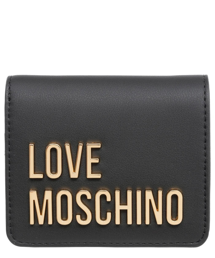 Portafoglio Love Moschino JC5612 GRS Pu small logo lettering dorato