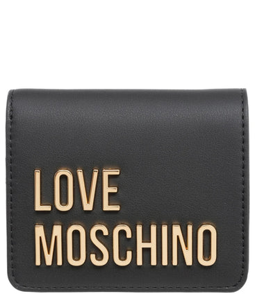 Portafoglio Love Moschino JC5612 GRS Pu small logo lettering dorato