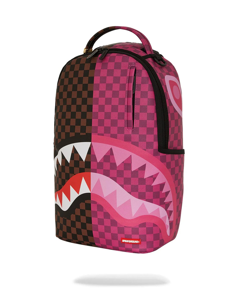 ZAINO SPRAYGROUND ART6286 SPLIT SIP PINK CHECK DLXSV BACKPACK