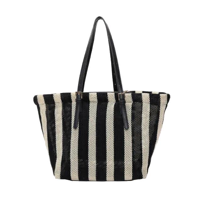 Borsa Shopper Mimì Muà A Spalle In Rete A Righe Blu Y201389