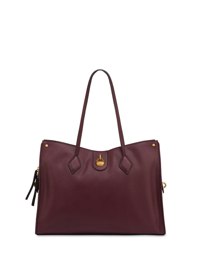 Borsa Pollini SC4642 Shopping Bag Drop In Mini Grained Pu Burgundy