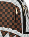 ZAINO SPRAYGROUND 8290 CREAM AND BROWN TEAR CHECK BACKPACK