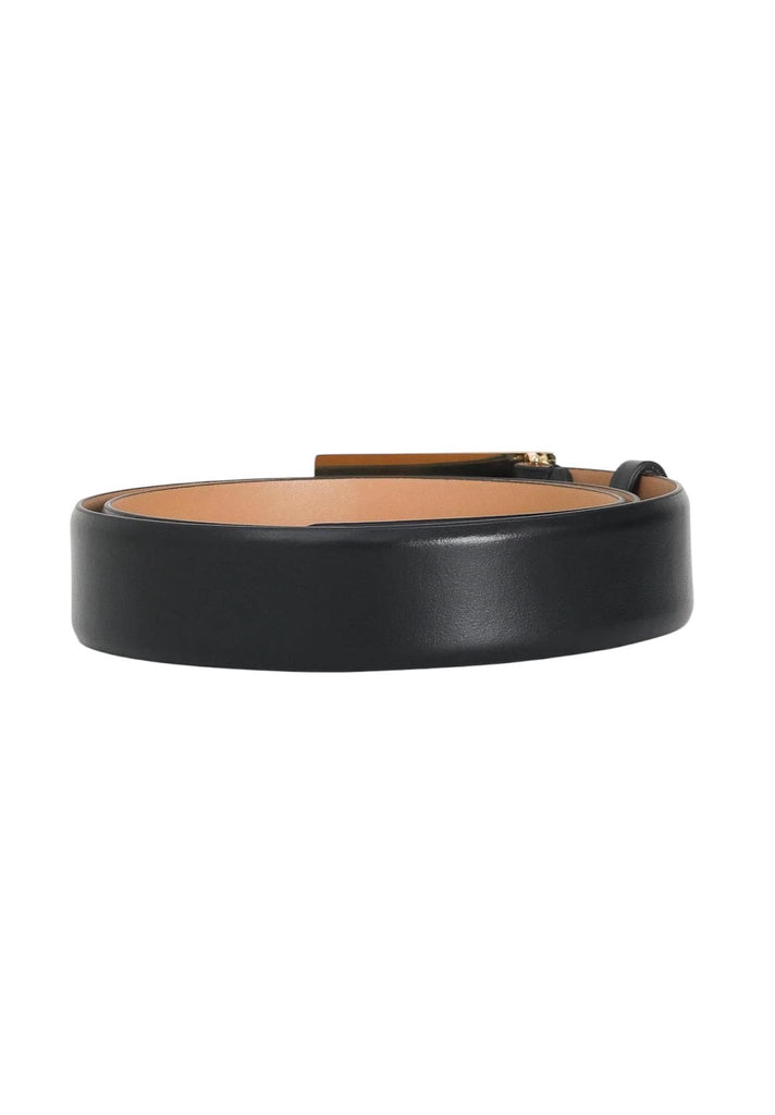 Cintura Elisabetta Franchi CT78S56E2 in pelle con placca logo Nero