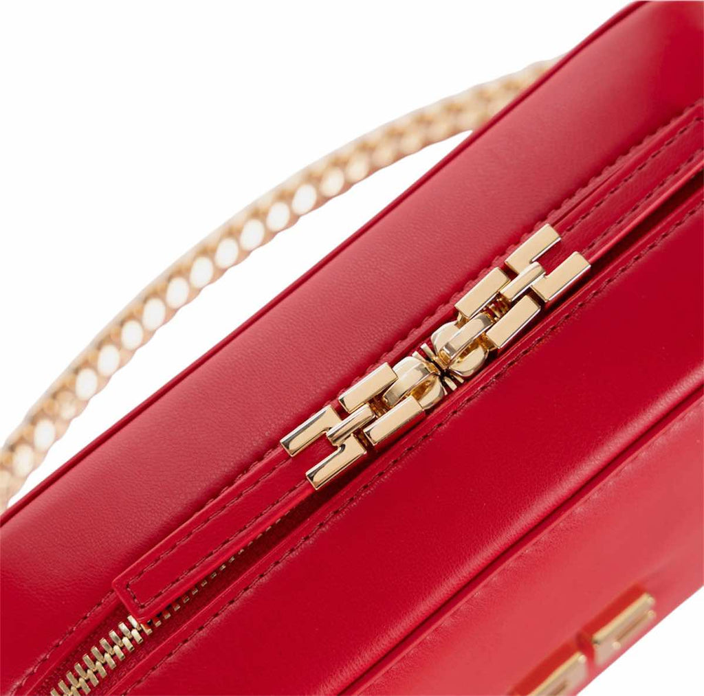 Borsa Elisabetta franchi BS72A47E2 a tracolla in materiale effetto pelle con angoli in metallo