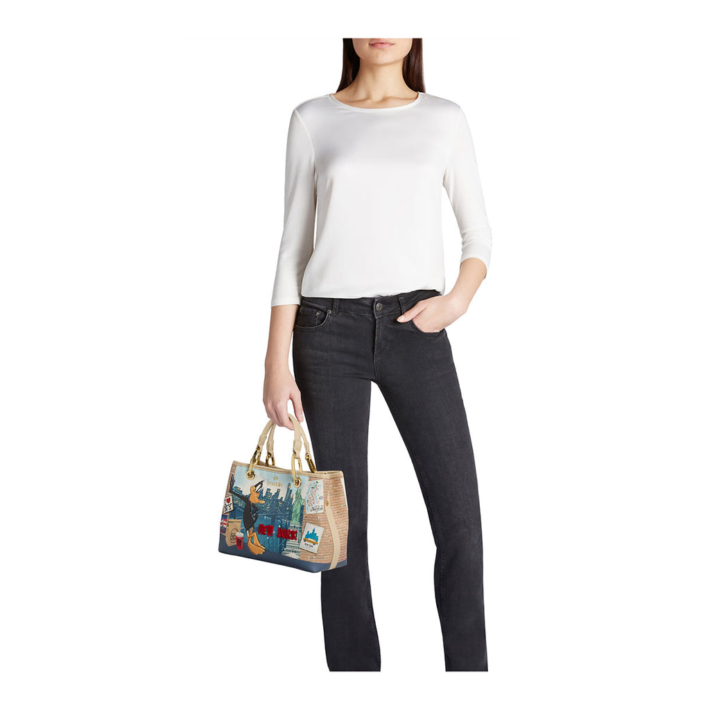 Borsa Braccialini Cartoline LT251 Duffy Duck a New York