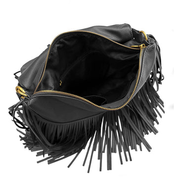Borsa Le Pandorine PF2510B02 Tracolla piccola Fringe Mini Hobo colore nero