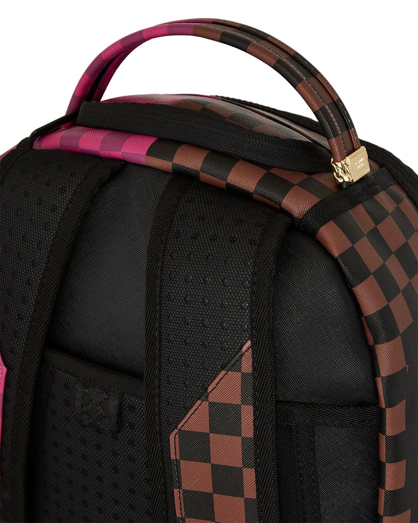 ZAINO SPRAYGROUND ART6286 SPLIT SIP PINK CHECK DLXSV BACKPACK