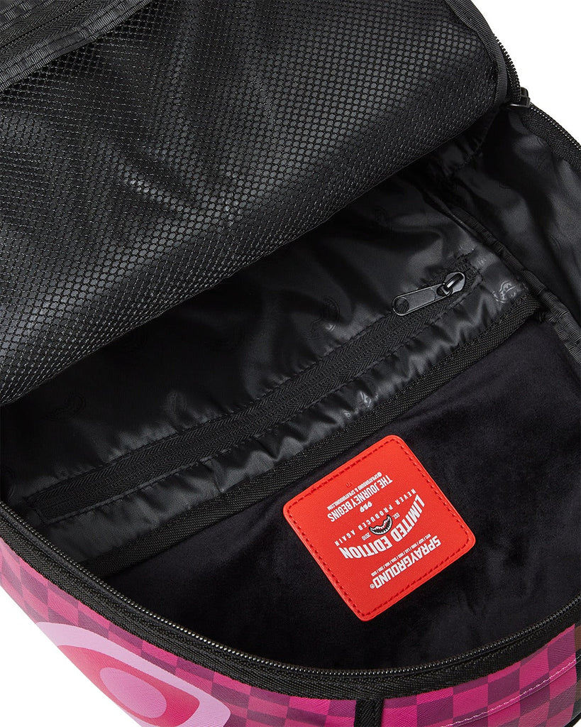 ZAINO SPRAYGROUND ART6286 SPLIT SIP PINK CHECK DLXSV BACKPACK