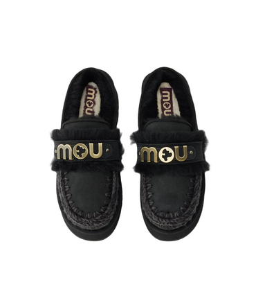 Scarpe MOU Platform clog with strap logo BKBK MU.FW681006A Black