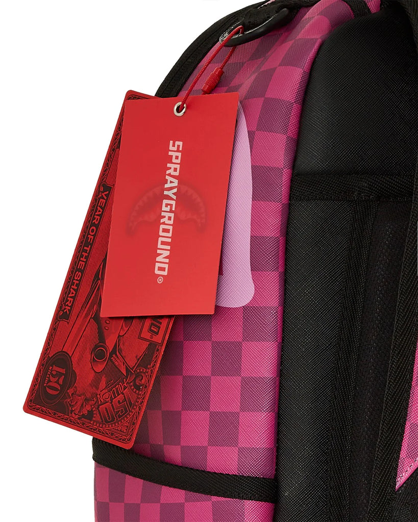 ZAINO SPRAYGROUND ART6286 SPLIT SIP PINK CHECK DLXSV BACKPACK
