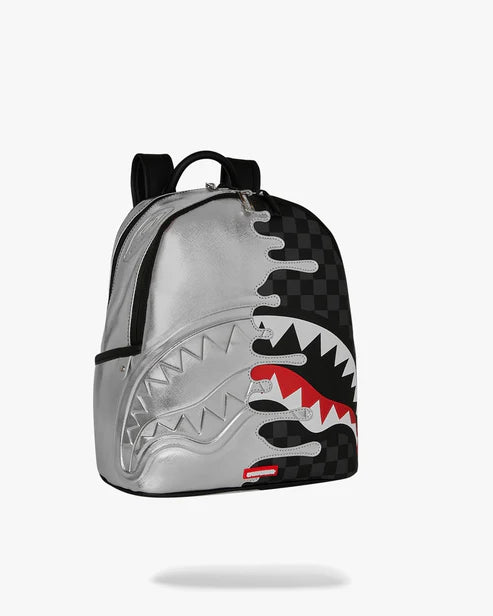 ZAINETTO SPRAYGROUND 8922 SILVER SIDE DRIP BLACK CHECK SAVAGE BACKPACK