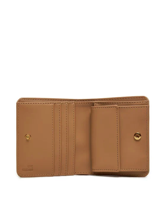 Portafoglio Love Moschino JC5612 GRS Pu small logo lettering dorato