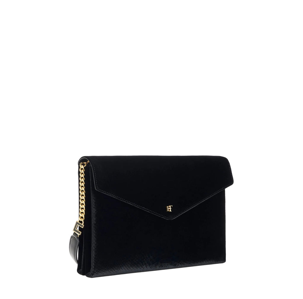 Borsa Elisabetta Franchi BS26A67E2 a spalla in velluto con stampa cocco