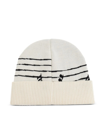 Cappello Moschino 65464 M3319 risvolto orsetto teddy e note musicali