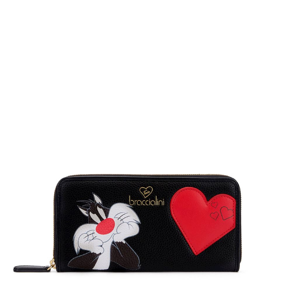 Portafoglio Braccialini LT105 Zip Around Looney Tunes Beth Faces "Silvestro"
