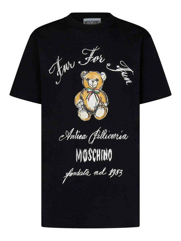 T-Shirt Over Grafica Orsetto Con Fiocco Italiano DV0710