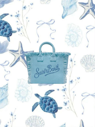 Borsa Saint Barth Vanity MIni Azzurra Con Strass VAMI001 00404L