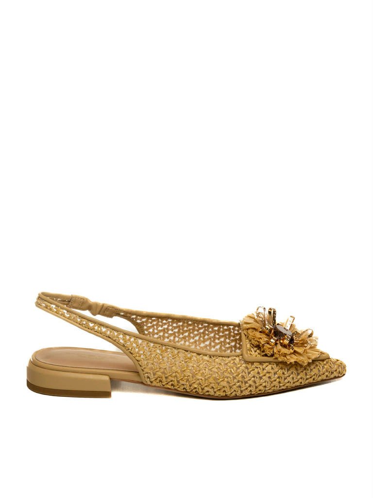 Scarpe Tosca Blu SS2615S158 Deauville in rafia con maxi fiore
