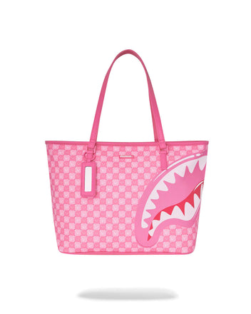 BORSA SPRAYGROUND 9320 SHOPPER PINK NEW CHECK FACES TOTE