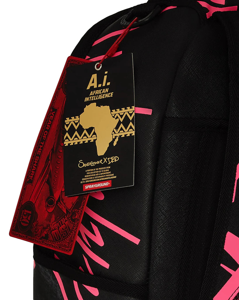 ZAINO SPRAYGROUND ART7716 AI LION NEON PINK BACKPACK