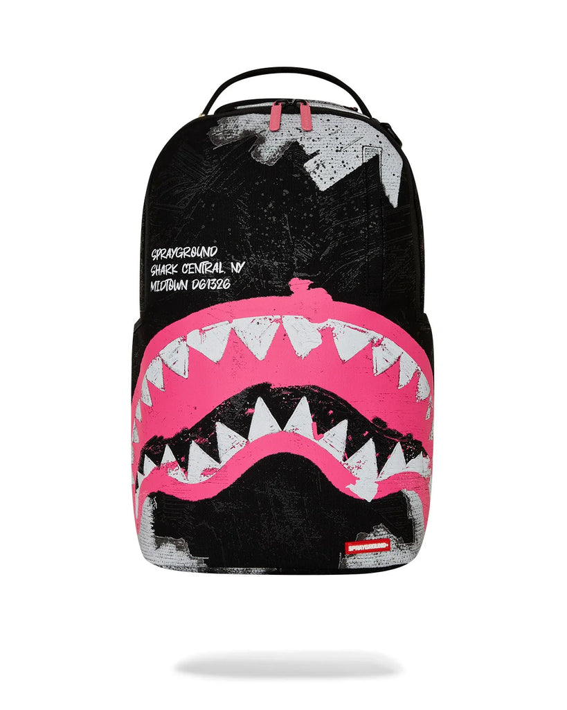 ZAINO SPRAYGROUND ART7631 SHARK CENTRAL SORBET HAND PAINTED DLX-COTTON BACKPACK