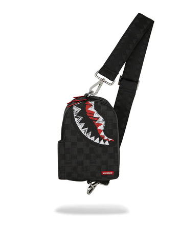 TRACOLLA SPRAYGROUND 8227 SCRIBBLE SHARK BACKPACK SLING