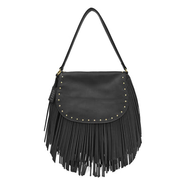 Borsa Le Pandorine PF2510B01 Tracolla media Fringe Hobo colore nero