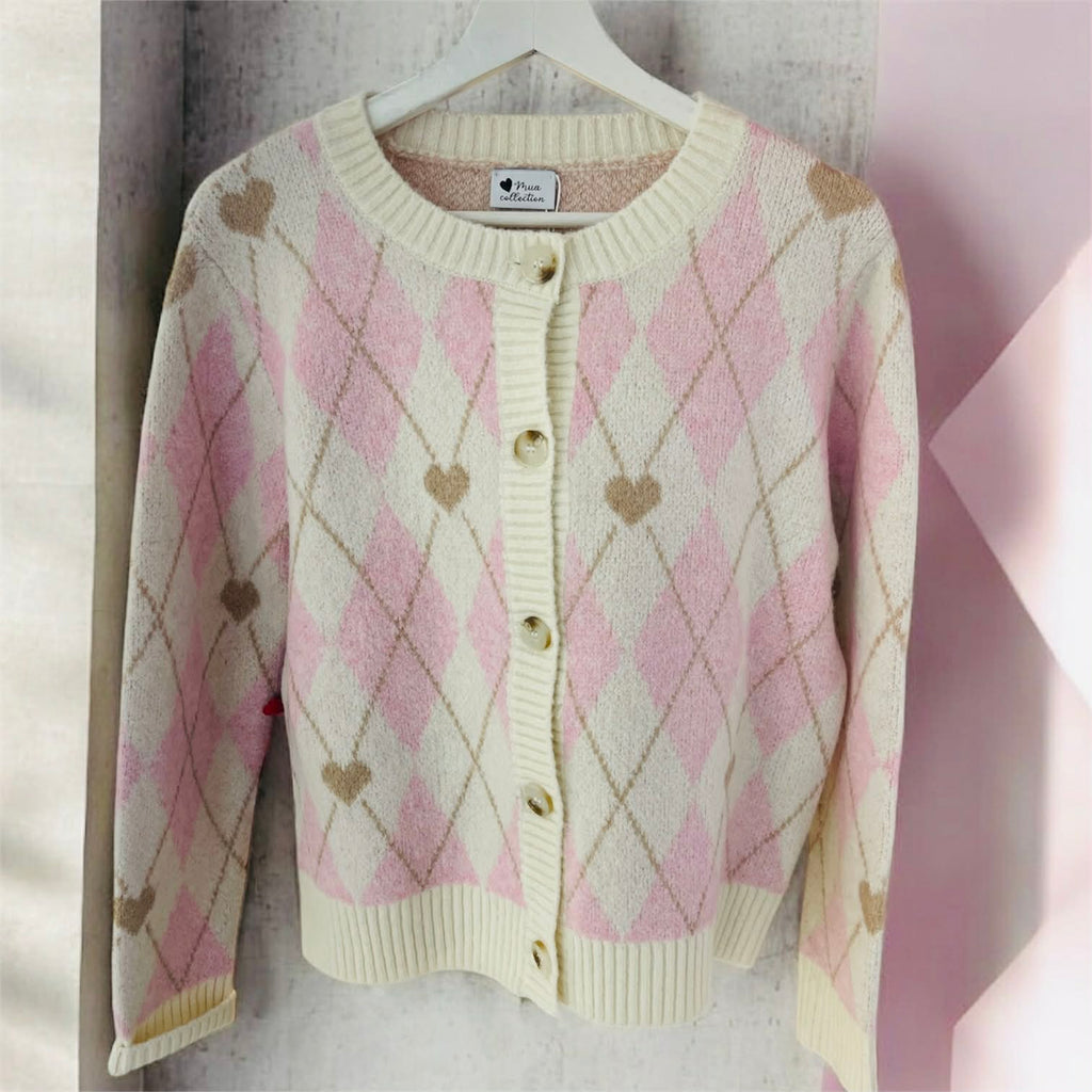 Cardigan Mua Collection Rombi e Cuori