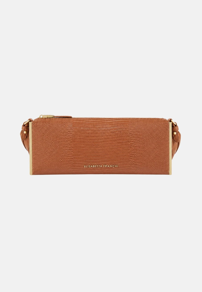 Borsa Elisabetta Franchi BS15A66E2 a spalla nera con stampa effetto lucertola
