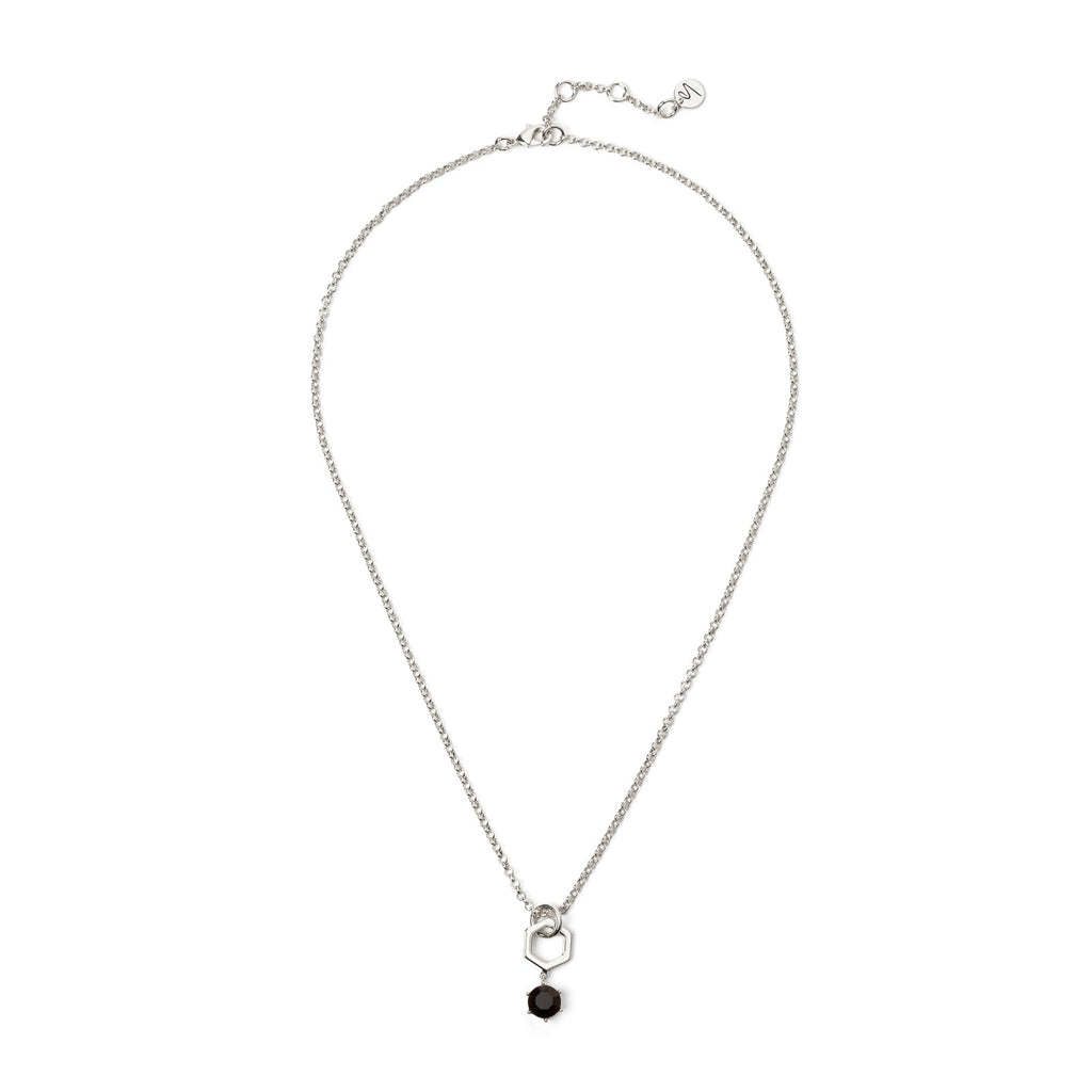 Collana Sodini 912789P corta catena e pendente nera/silver