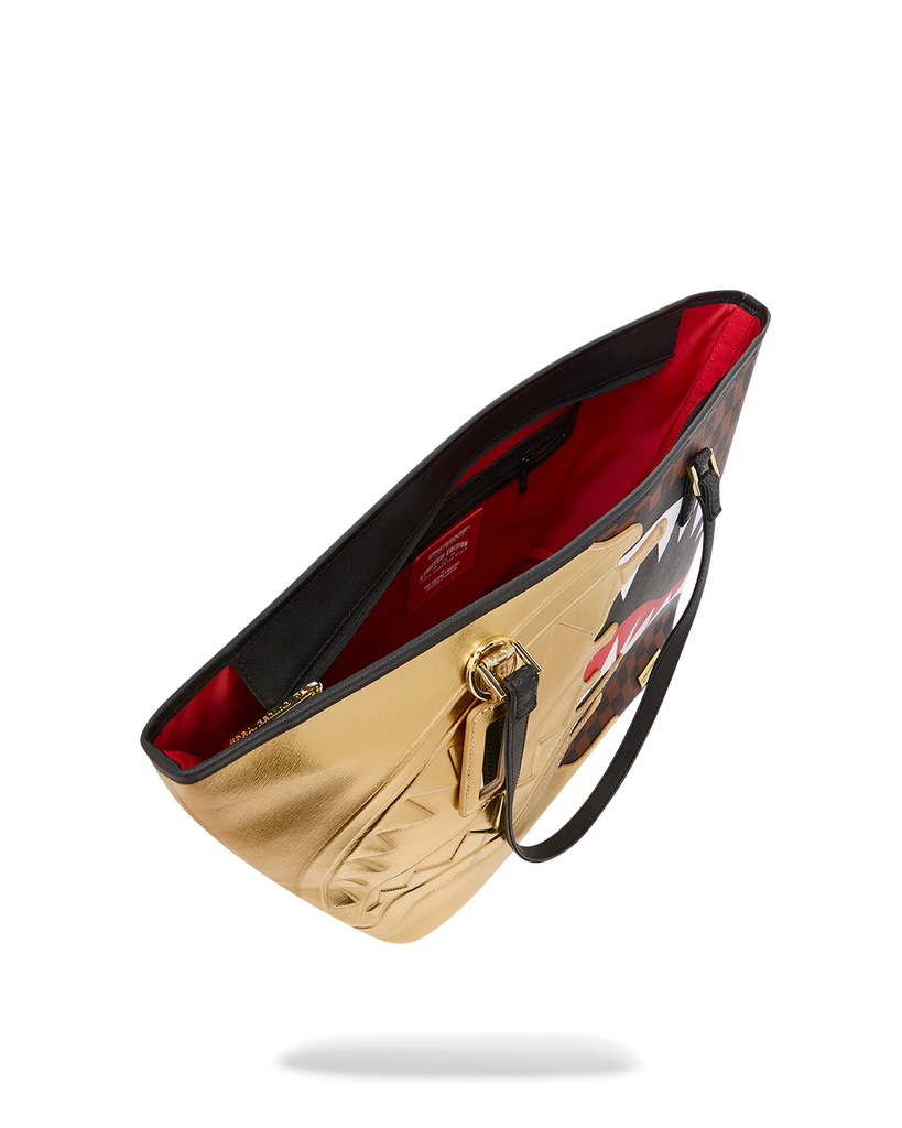 BORSA SPRAYGROUND 9345 SHARKS IN PARIS GOLD DRIP TOTE