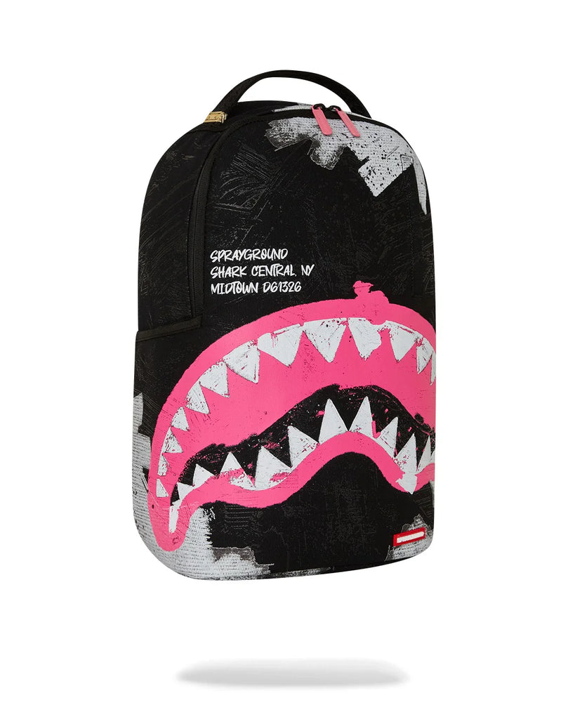 ZAINO SPRAYGROUND ART7631 SHARK CENTRAL SORBET HAND PAINTED DLX-COTTON BACKPACK