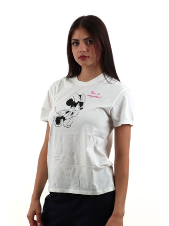 T-shirt Emilie in cotone con ricamo Non vi sopporto Minnie