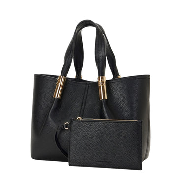 Borsa Elisabetta Franchi BS41A56E2 Tote grande Nera con dettagli logo