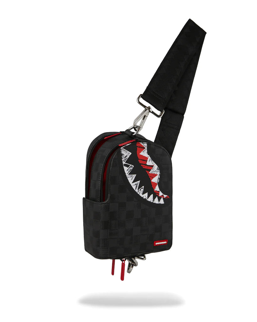 TRACOLLA SPRAYGROUND 8227 SCRIBBLE SHARK BACKPACK SLING