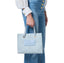 Borsa Elisabetta Franchi BS83A52E2 Tote piccola in rafia jacquard sky blue
